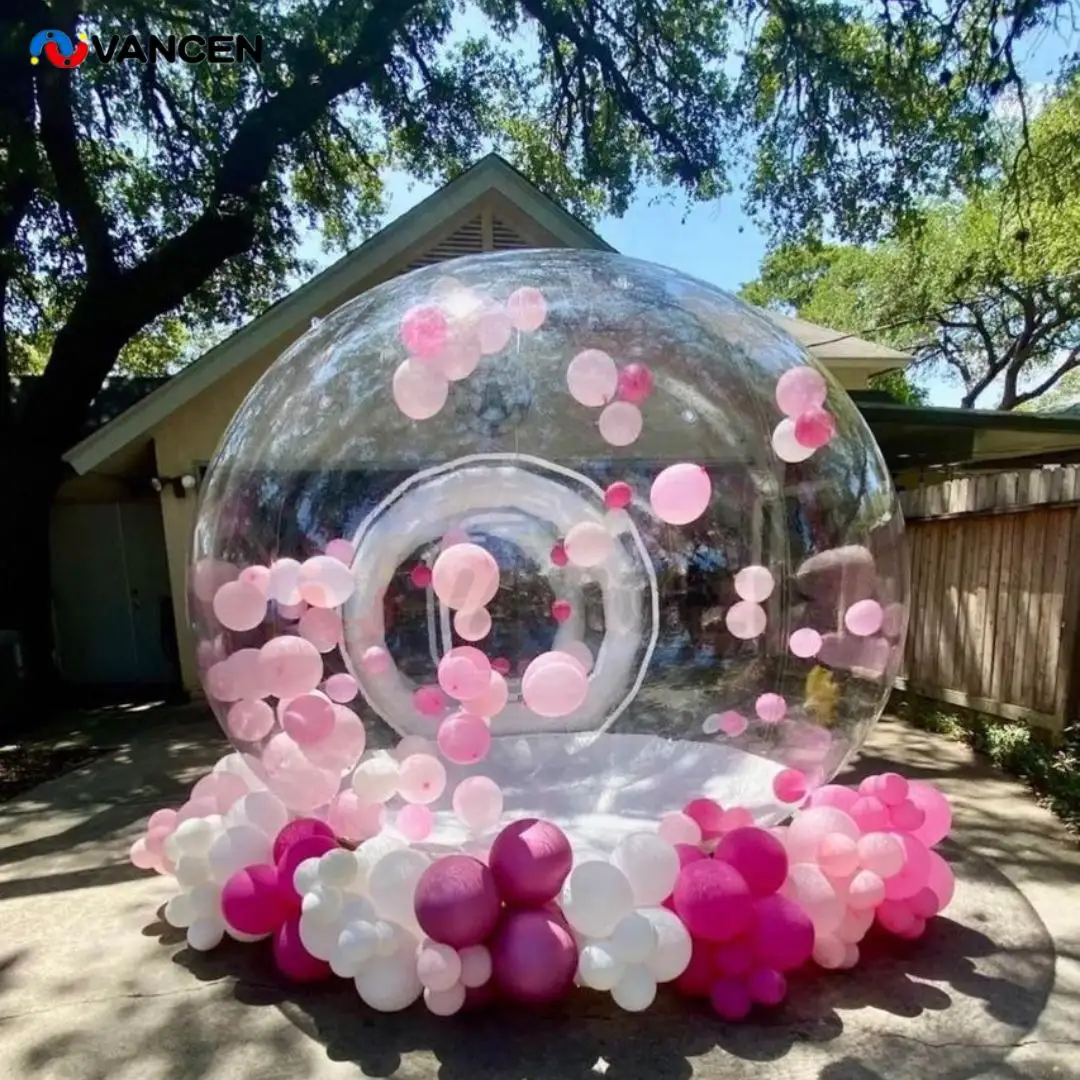 Outdoor Giant Transparent Inflatable Crystal Dome Bubble Tent Heated Inflatable Bubble Tent With Balloons For Kids
