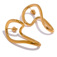 Boucles d'oreilles créoles géométriques unies et audacieuses Gaovo pour femmes, en acier inoxydable plaqué or 18 carats, résistantes au ternissement, bijoux d'oreille tendance