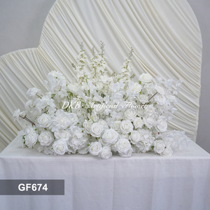 DKB Handmade <b>Artificial</b> White Rose <b>Flower</b> <b>Arrangement</b> Classic Style Wedding Decor Reusable and Recyclable High Silk <b>Flower</b> - Product Image 3
