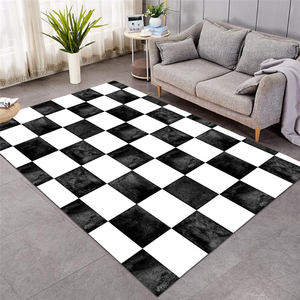 <span class=keywords><strong>Tappeto</strong></span> a Scacchi <span class=keywords><strong>Bianco</strong></span> <span class=keywords><strong>e</strong></span> <span class=keywords><strong>Nero</strong></span> per Soggiorno - Product Image 4