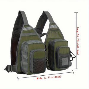 Gilet de pêche à la mouche léger et robuste toutes saisons avec dos en maille verte, fermeture sécurisée et sangles réglables pour hommes et femmes - Product Image 2