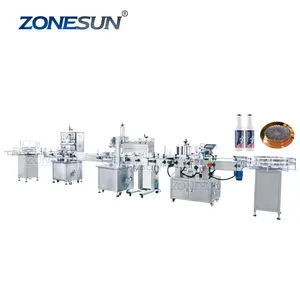 Cosmetic Labeling Machine ZONESUN Automatic Cosmetic Oil Liquid Bottle Filling Capping And Labeling Machine Line With Bottle Induction Sealing Machine