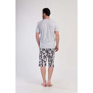 Ensemble Capri à manches courtes pour homme avec poches, col rond respirant, vêtements d'été imprimés - Product Image 1
