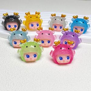 ชาร์มเรซิ่นรูปมังกรน้อยเรืองแสง ของตกแต่ง DIY แบบสุ่ม  จี้พวงกุญแจเรซิ่น <span class=keywords><strong>3</strong></span> มิติ สำหรับตกแต่ง - Product Image 1