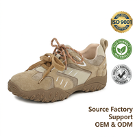 Baskets de Randonnée Rétro à Double Lacets en Daim, Chaussures Décontractées Antidérapantes pour l'Extérieur, Baskets Tendance pour Femmes, Support OEM ODM