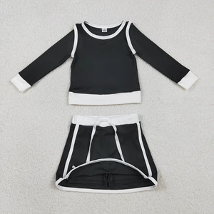 Conjunto de Ropa de Yoga para Niñas, Top y Falda/Shorts con Flores Rosas y Azules, para Verano - Product Image 3