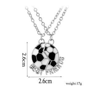 Csja — collier bestami <span class=keywords><strong>BFF</strong></span> noir pour garçons, bijoux d'amitié, vente en gros, chaîne de Football pour 2, G1420 - Product Image 4
