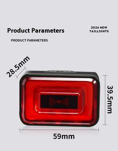 Feu arrière de vélo LED longue durée 1000 mAh avec capteur <span class=keywords><strong>radar</strong></span> et de freinage, étanche IP64, lumière rouge 35 lm, boîtier en alliage d'aluminium pour la conduite nocturne - Product Image 3