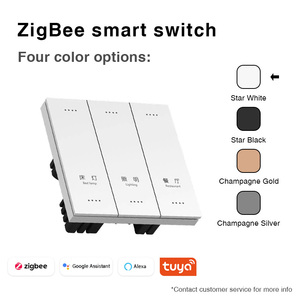 Modern <strong>Double</strong> Pole 1/2/3/4 Gang Smart Home Light Switch Zigbee High-Grade Waterproof Touch Panel <strong>PC</strong> WIFI for App Wall Switch - Product Image 1