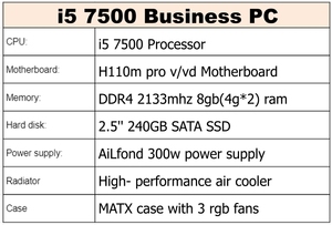Giá Rẻ PC Trong Tel I5 7500 Pcs Máy Tính Để Bàn Trò Chơi Computadora Đầy Đủ Thiết Lập Ddr4 RAM SSD H110 Máy Tính Đặt Văn Phòng Chơi Game Mua Máy Tính - Product Image 2