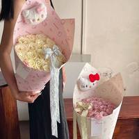 Kertas Kraft Hari Valentine Cina untuk Membungkus Buket Es Krim Mawar Perlengkapan Bunga DIY Penggunaan Industri Bunga
