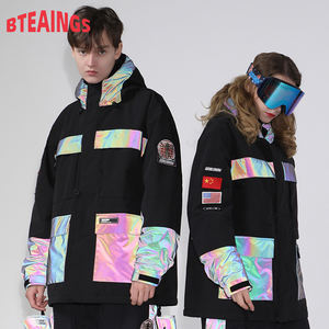 Combinaison <span class=keywords><strong>de</strong></span> <span class=keywords><strong>ski</strong></span> à capuche pour <span class=keywords><strong>femme</strong></span> et homme, nouvelle collection hiver, colorée, lumineuse, <span class=keywords><strong>tendance</strong></span>, assortie, imperméable, coupe-vent, chaude, double planche - Product Image 3