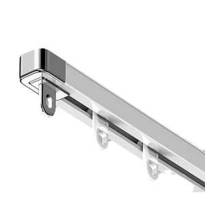 Riel de Cortina Moderno de Lujo de Aleación de Aluminio 39-71, Resistente, Blanco, Montaje Superior/Lateral, Longitud Personalizada para Sala de Estar, Marca GQK - Product Image 1