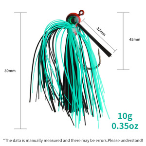 Bearded Man Skirt <b>Lure</b> 10g Jig Hook Bass <b>Fishing</b> Bottom Bait Lead Head Anti Snag Weed Protector - Product Image 2