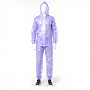 Traje Impermeable y Cortavientos para Hombre, 2 Piezas, Chaqueta y Pantalones de PVC/Poliéster Resistentes para Trabajo al Aire Libre - Product Image 1