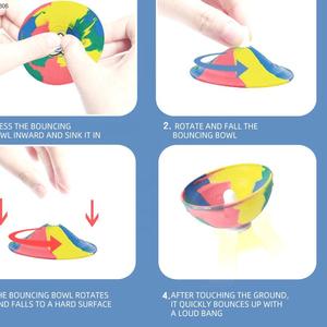 Cao su nhảy bát đồ chơi mới xu hướng sáng tạo hip hop Pops giải nén nhấp nháy quay đầu Fidget nảy bát cho trẻ em - Product Image 4