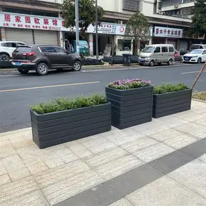 Grands pots <span class=keywords><strong>de</strong></span> fleurs longs personnalisés jardinières en métal pour l'extérieur grande taille pour café-bar restaurant centre commercial carré maison décoration extérieure - Product Image 5