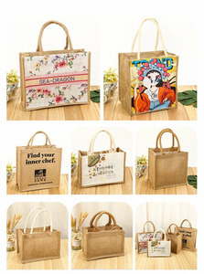 Sacs fourre-tout en jute personnalisés en gros pour bouteilles, sacs de transport pour vin - Product Image 5