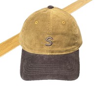 Gorra de béisbol de pana estilo coreano, otoño/invierno, 6 paneles, ajustable, corona suave, diseño con letra S cepillada, estilo casual/deportivo