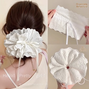 Elegante Elastico per Capelli Oversize in Pizzo, Stile Coreano, Alta Elasticità, Fatto a Mano, Novità 2026, per Coda di Cavallo Bassa - Product Image 4