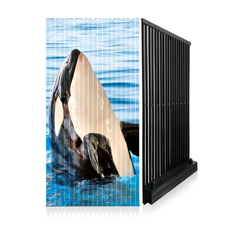 Hochheller Led-Eis-Display-Bildschirm Außengitter Vorhangfenster transparenter Led-Bildschirm wasserdicht