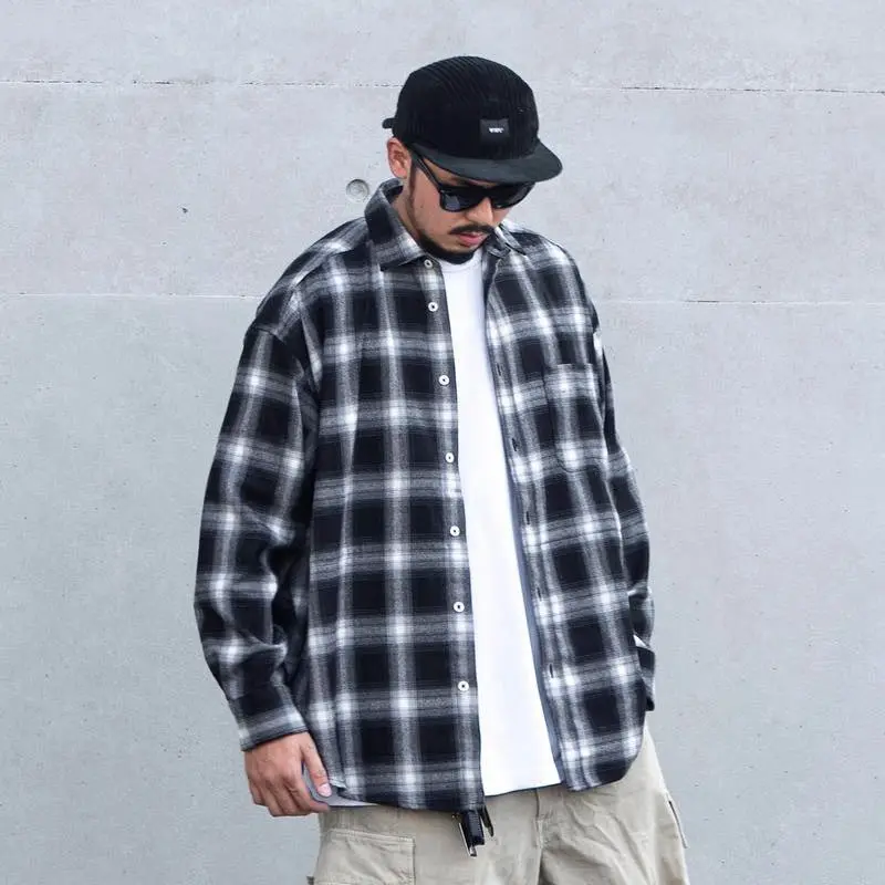 Factory Wholesale Promotion Men Casual Oversized Cotton Plaid Check Shirts