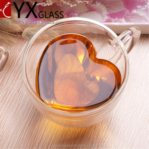 New Design Heart Shape <strong>Double</strong> <strong>Wall</strong> <strong>Glasses</strong> Tea <strong>Glasses</strong> - Product Image 1