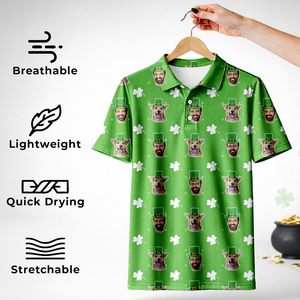 Polo personnalisé pour la Saint-Patrick pour hommes, manches courtes, nom personnalisé, design drôle irlandais, jersey en coton - Product Image 6