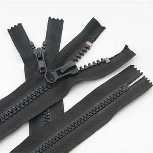 <span class=keywords><strong>Fermeture</strong></span> éclair noire à dents grossières en résine pour veste matelassée, <span class=keywords><strong>fermeture</strong></span> éclair de poche pour vêtements - Product Image 1