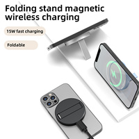Gadget électronique Accessoires pour téléphone Support de charge magnétique sans fil Support de téléphone portable en aluminium avec chargeur magnétique sans fil
