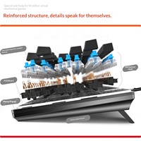 Clavier mécanique filaire pour jeux YINDIAO ZK3 104 87 touches, panneau métallique, LED arc-en-ciel, interrupteurs bleus/noirs pour PC portable