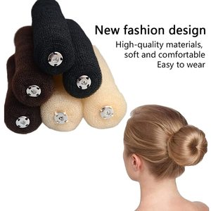 PT028C Accessoires pour cheveux Donuts Anneaux Logo personnalisé Donuts pour cheveux Boucle magnétique Éponges à <span class=keywords><strong>chignon</strong></span> pour femmes et filles - Product Image 2