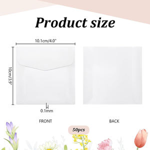 ซองจดหมายสี่เหลี่ยมแบบกำหนดเอง ถุงกระดาษสำหรับงานแต่งงาน การ์ดอวยพร งานฝีมือ กระดาษแก้วใส ถุงกระดาษกันไขมัน - Product Image 3