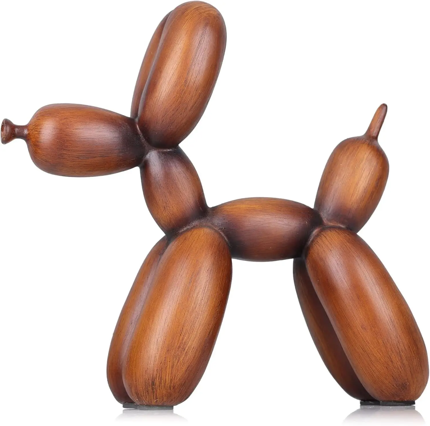 Hot selling modern Nordic resin wood grain balloon dogs for hotel decoration and gifts