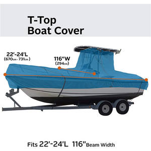 Housse de yacht en forme de T imperméable avec garde-corps haut, en tissu Oxford de haute qualité - Product Image 4