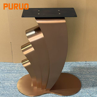 Table console moderne Puruo avec structure en marbre et acier inoxydable doré, décoration de maison moderne de luxe, bureau, table d'entrée chinoise