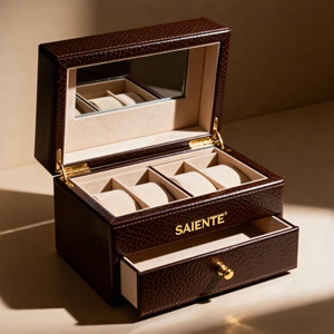 Thiết kế mới PU da đồng hồ duy nhất gói hiển thị hộp lưu trữ cao cấp sang trọng người đàn ông Đồng hồ tổ chức hộp - Product Image 3
