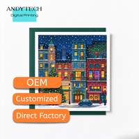Cartes de remerciement personnalisées pour les fêtes de fin d'année, événements de Noël, cartes de vœux en papier couché 300 g/m² avec enveloppe pour entreprises, vente en gros