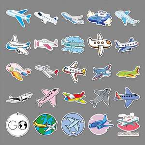50 Pegatinas Creativas y Personalizadas con Dibujos Animados de Aviones para Decoración de Computadoras Portátiles y Automóviles - Product Image 3