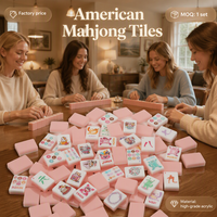 Tuiles de Mahjong Rose Hiver Nacrées Perle Côtière, Tuiles de Mahjong de Noël, Ensemble de Tuiles de Mahjong Américaines pour les Fêtes de Noël