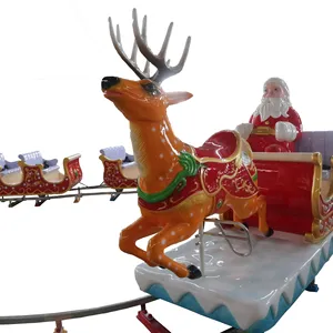 Theme park outdoor electric kiddie ride Santa Claus christmas track train for sale