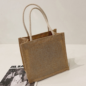 Bolsas de Yute con Recubrimiento de PE Natural Estilo Chino, Logotipo Personalizado, Ecológicas, Bolsas de Mano de Yute - Product Image 3