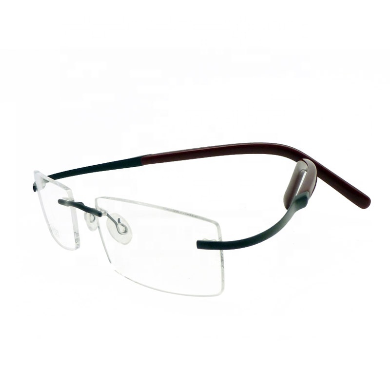 rimless eyeglass frame