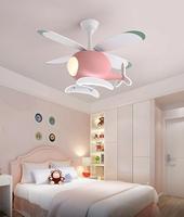 Nouveau modèle chambre d'enfant hélicoptère avion volant dessin animé avec télécommande Led ventilateur de plafond lumière lampe
