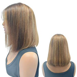 Peluca de Cabello Remy con Encaje Frontal Bob de Color Destacado, 180% de Densidad, Cabello Europeo Pequeño con Baby Hair, Pre-Plucked, Sin Pegamento, Envío Inmediato - Product Image 3