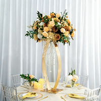 Support de fleurs LANJO, style moderne, luxe léger, doré, pour mariage, concert, centre de table, vase en fil métallique de haute qualité et durable