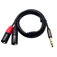 Kabel Splitter Y TRS 6.35mm ke Dual XLR, 2 XLR Male ke 6.35mm 1/4 Inch TRS Male, Kabel Patch Audio Stereo Interkoneksi Tidak Seimbang