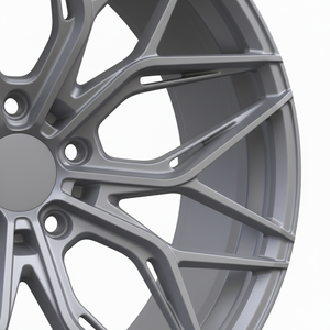 Jantes en alliage à montage décalé - Hyper Silver / Noir brillant, jantes forgées à rayons en V entrelacés pour BMW Mercedes Audi - Product Image 4