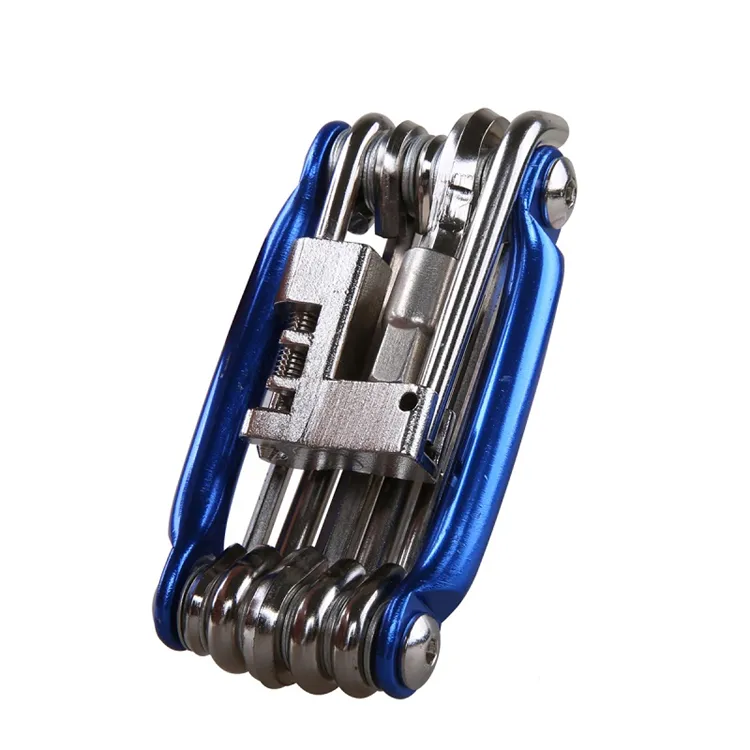 Color aluminum alloy bicycle repair tool combination tool mountain tool belt mountain bike repair chain cutter repair set