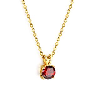 Joyería de Moda Personalizada para Mujer, Collar con Colgante de Zirconia Multicolor Redonda, Chapado en Oro de 18k, Acero Inoxidable, Regalos - Product Image 4